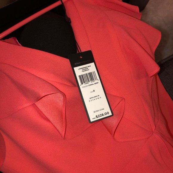BCBG Eleeza Coral Mini Dress Size 0 NWT Revolve - Picture 5 of 5
